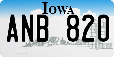 IA license plate ANB820