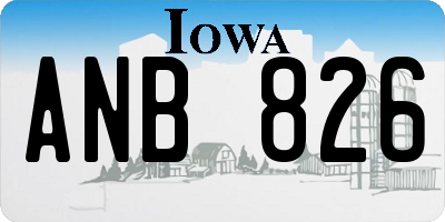 IA license plate ANB826