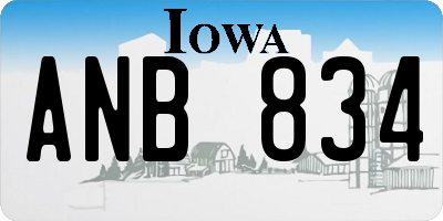 IA license plate ANB834