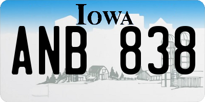 IA license plate ANB838