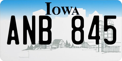 IA license plate ANB845