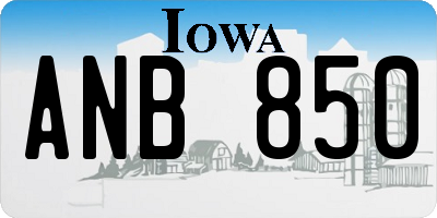 IA license plate ANB850