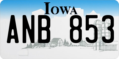 IA license plate ANB853