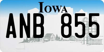 IA license plate ANB855