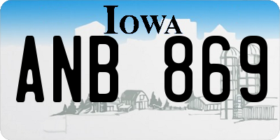 IA license plate ANB869