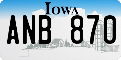 IA license plate ANB870