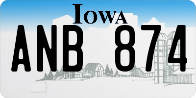 IA license plate ANB874