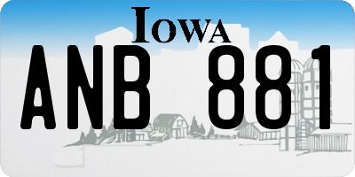 IA license plate ANB881