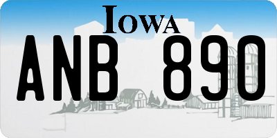 IA license plate ANB890