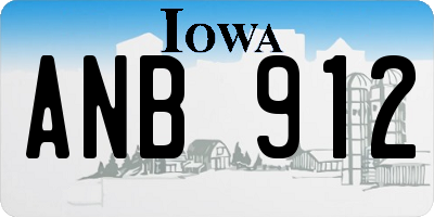 IA license plate ANB912