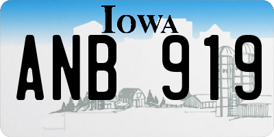 IA license plate ANB919