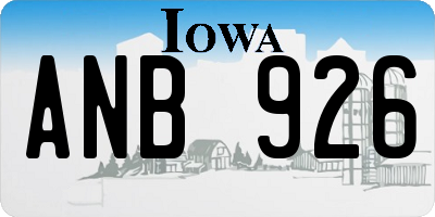 IA license plate ANB926