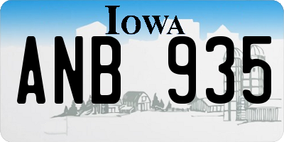 IA license plate ANB935