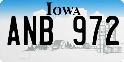 IA license plate ANB972