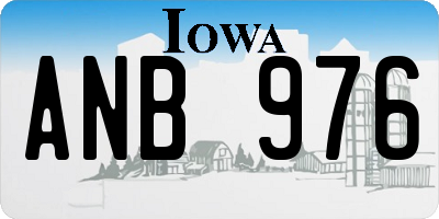 IA license plate ANB976