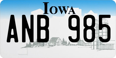 IA license plate ANB985