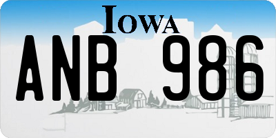 IA license plate ANB986