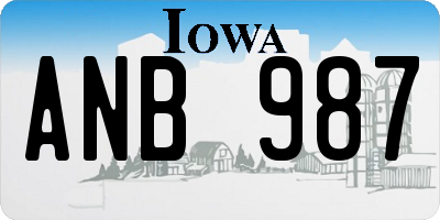 IA license plate ANB987