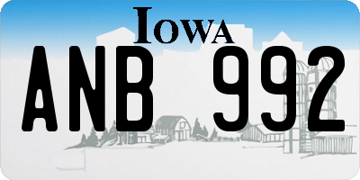 IA license plate ANB992