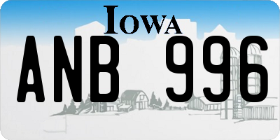 IA license plate ANB996