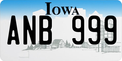 IA license plate ANB999