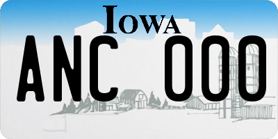 IA license plate ANC000