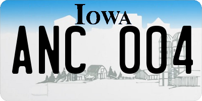 IA license plate ANC004