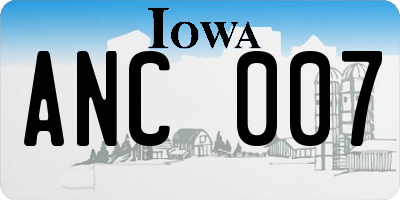 IA license plate ANC007