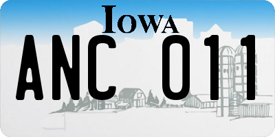IA license plate ANC011