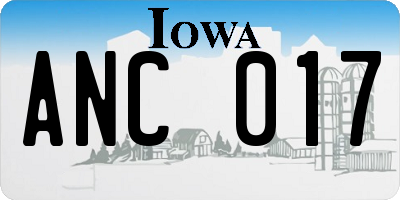 IA license plate ANC017