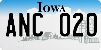 IA license plate ANC020