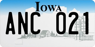 IA license plate ANC021