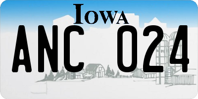IA license plate ANC024