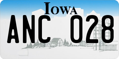 IA license plate ANC028