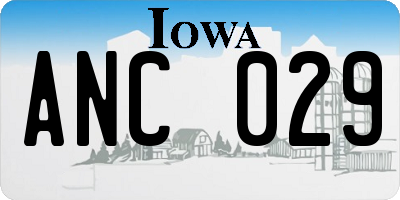 IA license plate ANC029