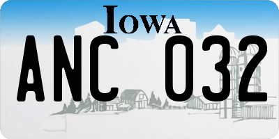 IA license plate ANC032