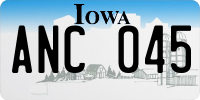 IA license plate ANC045