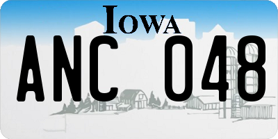 IA license plate ANC048