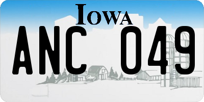 IA license plate ANC049