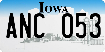 IA license plate ANC053