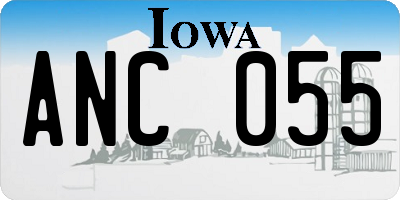 IA license plate ANC055