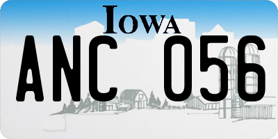IA license plate ANC056