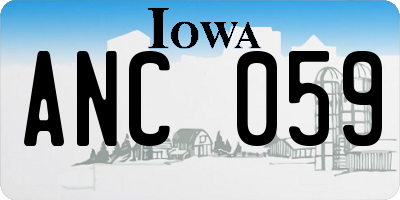 IA license plate ANC059