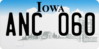 IA license plate ANC060