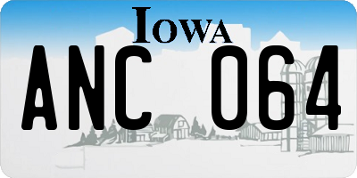 IA license plate ANC064