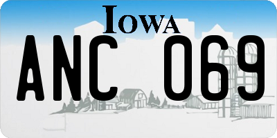 IA license plate ANC069