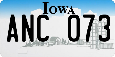 IA license plate ANC073
