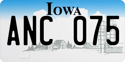 IA license plate ANC075