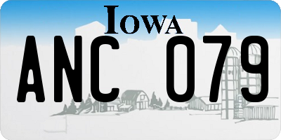 IA license plate ANC079