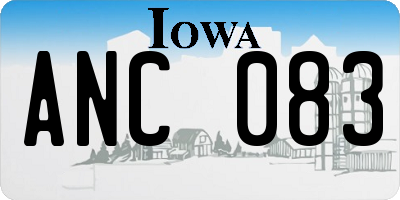 IA license plate ANC083